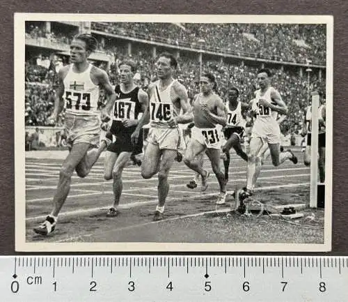 Jack Lovelock letzt Runde Olympiasieger 1500m Olympia 1936 Sammelbild Pet Cremer