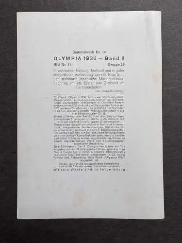 Kitei Son Japan der stahlharte Marathonläufer 42 KM - OLYMPIA 1936 Sammelbild 71