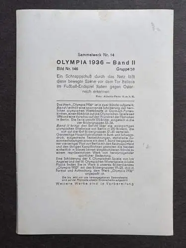 2x OLYMPIA 1936 Sammelbild- Italien Olympiasieger im Fußball Studentenmannschaft