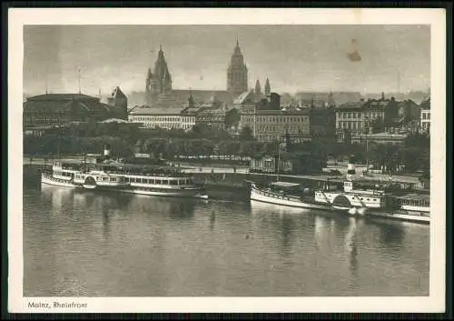 AK Koblenz Rhein Rheinfront Schiffsbrücke Dampfer KD Köln Düsseldorfer