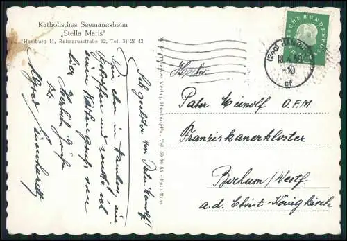 Foto AK Hamburg Katholisches Seemannsheim Seemannsmission Stella Maris