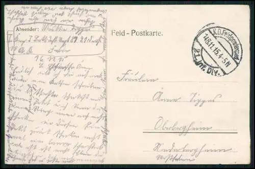 AK 1.WK Roye Somme Innere Ansicht der Kirche Zerstörungen 1915 Feldpost gel.