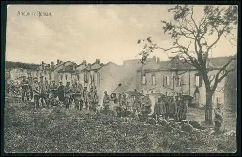 AK 1. WK Audun-le-Roman Lothringen Meurthe et Moselle Soldaten Feldpostkarte