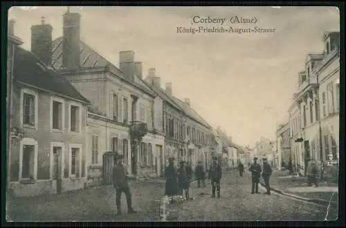 AK 1. WK Corbeny Aisne König Friedrich August Straße 1915 Feldpost gel. deutsche