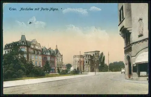 AK 1.WK Trier Die Nordallee mit Porta Nigra 1915 Feldpost gelaufen