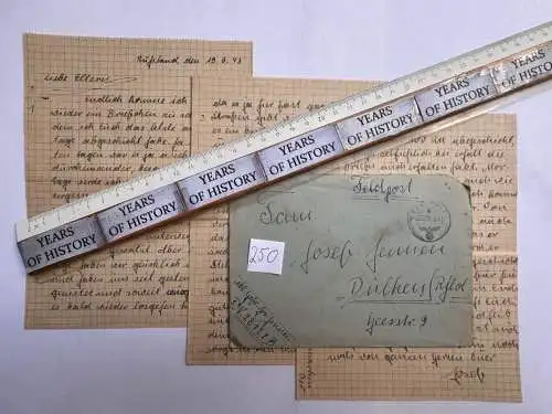 Feldpostbrief Russland 1943 - von Josef Jennen - aus Dülken Alt-Viersen - 250