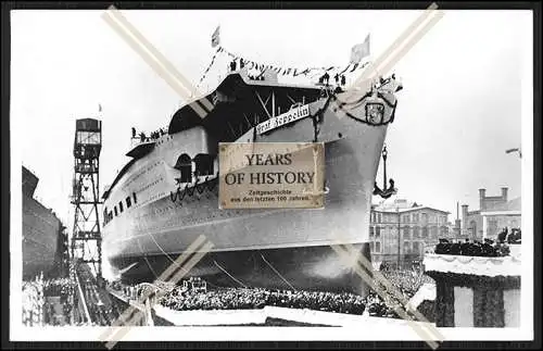 Foto Flugzeugträger Graf Zeppelin Stapellauf Kiel 1938 