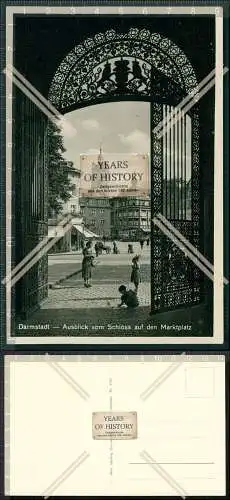 AK Darmstadt Ausblick vom Schloss auf dem Marktplatz 1939