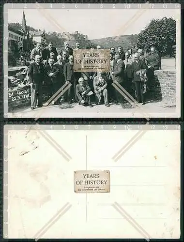 Foto AK St. Goar im Rhein Hunsrück 1948 Herren Veteranen Ausflug Gruppenfoto