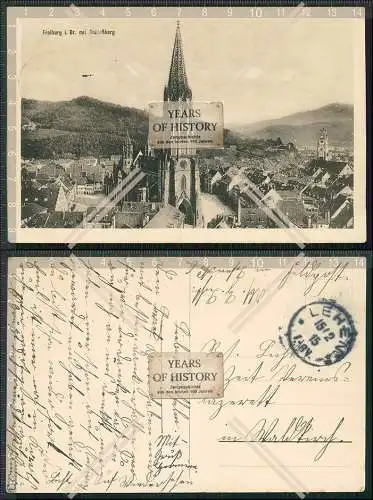 AK Freiburg im Breisgau Kirche mit Schlossberg 1915 Feldpost gelaufen 