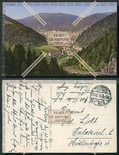 AK Ansichtskarte Triberg im Schwarzwald Panorama vom Ort 1915 Feldpost gelaufen