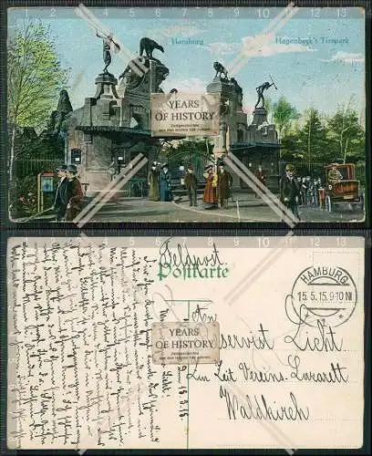 AK Hamburg Eimsbüttel Stellingen Carl Hagenbeck Tierpark 1915 Feldpost gelaufen