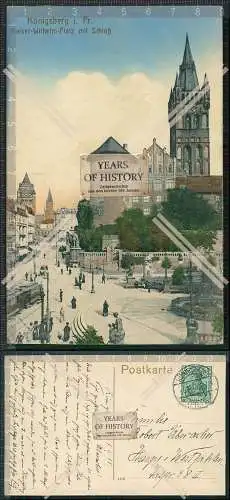 AK Kaliningrad Königsberg Ostpreußen Kaiser Wilhelm Platz Schloss 1915 gelauf