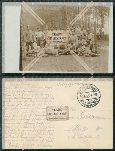 Foto AK 1.WK Soldaten Sanitäter Rotes Kreuz Galizien 1915 Feldpost gelaufen