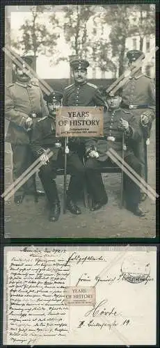 Foto AK Infanterie-Regiment 13 Herwarth von Bittenfeld Münster Feldpost 1914 g