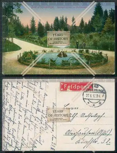 AK Bad Lippspringe Paderborn Springbrunnen im Fichtenwald 1917 Feldpost gel.