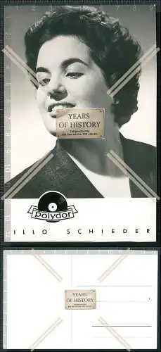 Foto AK Postkarte Sängerin Illo Schieder Portrait Polydor-Schallplatten