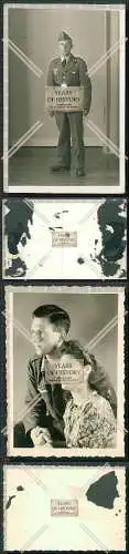 Foto 2x Soldat Luftwaffe Standportrait und mit Braut 1940