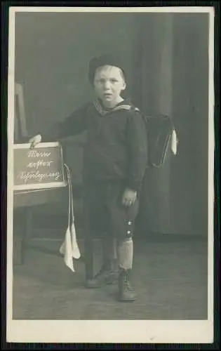 4x Foto Mädchen Knaben Jungs Einschulung Zuckertüte Schulranzen uvm. um 1940