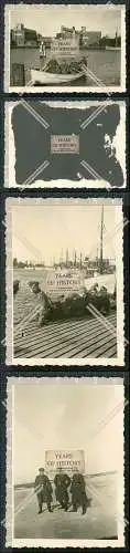 Foto 3x Soldaten Luftwaffe Hafen Mecklenburg-Vorpommern Polen ? 1941