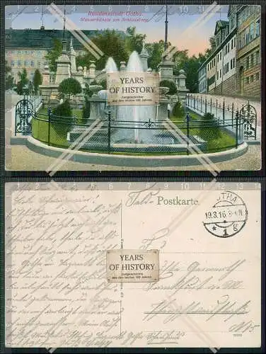 AK Gotha Thüringen Ansicht der Wasserkünste am Schlossberg 1916 Feldpost gel.