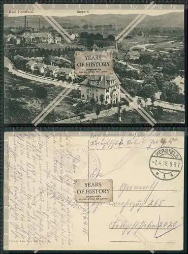 AK Bad Hersfeld Panorama der Stadt mit Kurpark 1918 Feldpost gelaufen 