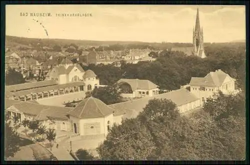 AK Bad Nauheim Hessen Trinkhalle Trinkkuranlage Kirche Panorama 1915 gelaufen