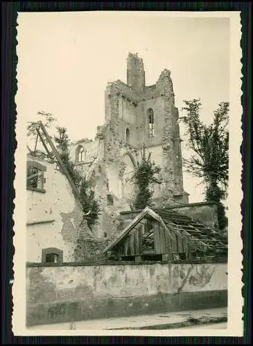 Photo Village in Alsace France War Destruction Church Cathedral 1941