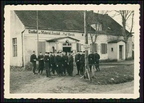 4x Foto Gasthof Paul Ulbricht Soldaten Deichwache Bau-Bataillon 3/308 Ostpreußen