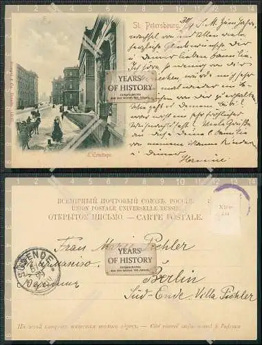AK Ansichtskarte Sankt Petersburg Leningrad Russland L'Ermitage 1899 gelaufen 