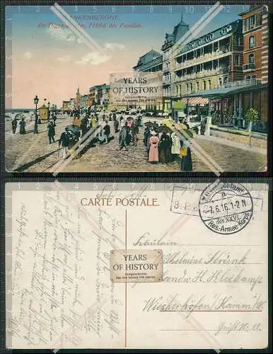 AK Blankenberghe Blankenberge Westflandern La Digue Hotels 1916 Feldpost gel.