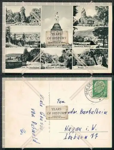 AK Detmold Lippe Teutoburger Wald Hermannsdenkmal Mehrfach-Ansicht Karte gel. 
