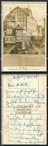 Foto AK Alt Kassel Bettenhäuser-Straße mit Brückenhäuschen am Fuldaufer 1940