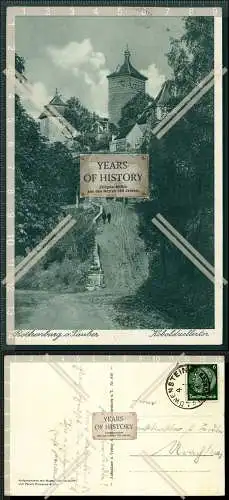 AK Rothenburg ob der Tauber Koboldzellertor 1938 Stempel Löwenstein