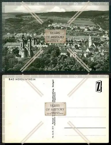 Foto AK Bad Mergentheim Ansicht mit Kirche Panorama von der Stadt 1939