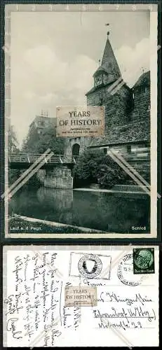 AK Lauf an der Pegnitz bei Nürnberg 1940 gelaufen Sonderstempel Unfallschutz