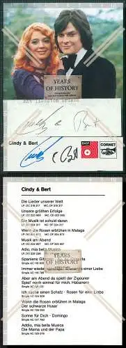 Handsigniertes  Autogramm Cindy & Bert Schlagerduo Jutta Berger Gusenburger Nor