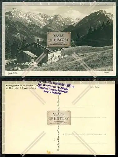 AK Oberstdorf im Oberallgäu, Blick auf Skihütte Hochleite Alpengaststätte 1936