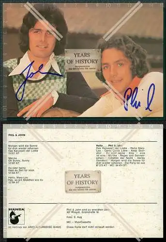 Handsigniertes  Autogramm Phil & John deutsches Schlager-Duo