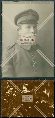 Foto Portrait Soldat 1915 Regiment 16.er Rgt. Schulterklappe Eiserne Kreuz Band