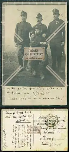 Foto AK 1.WK Soldaten Rotes Kreuz mit Orden Lazarett Feldpost 1915