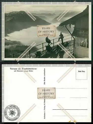 Foto AK Bayrischzell Terrasse am Wendelstein Haus mit Nebelmeer 1943