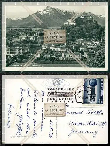 Foto AK Salzburg Österreich mit dem Untersberg Stempel Salzburger Festspost