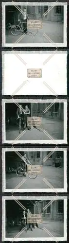 Foto 4x Junger Mann mit Fahrrad Rennrad Köln 1945-50 
