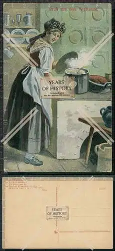 AK Gruß aus dem Vogtland Köchin am Herd, Hofkunstanstalt Löffler, Greiz 1911