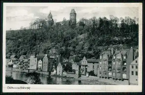 AK Altena Märkischer Kreis Blick Partie am Fluss Wohnhäuser und Burg 1941 gel.