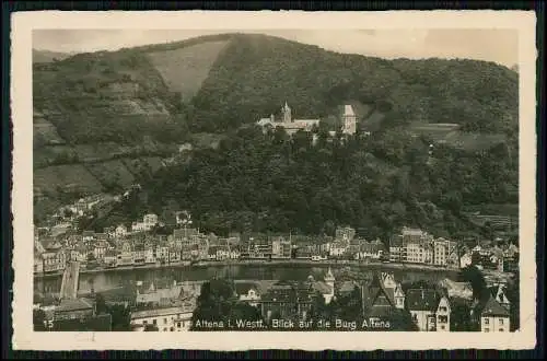 AK Altena Westfalen Blick auf den Ort mit Burg 1942 gelaufen Stempel Luftpost