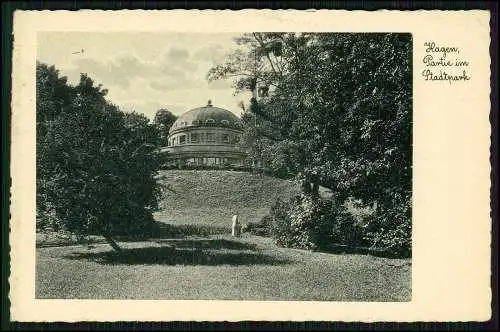 AK Hagen Westfalen Partie im Stadtgarten 1941 gel. Stempel Deutsche Rote Kreuz