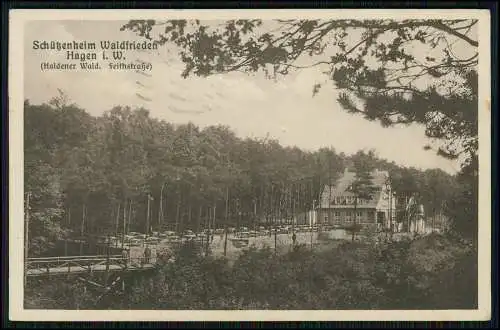 2x AK Hagen Westfalen Schützenheim Waldfrieden Haldener Wald Feithstraße 1931 g.