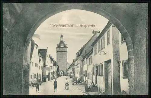 2x AK Prichsenstadt im Steigerwald Vorm Tor und Blick in die Hauptstraße 1911